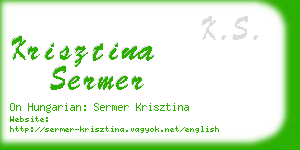 krisztina sermer business card